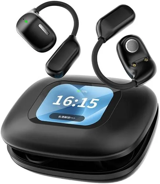 BONAEVER BONAEVER Open Ear Headphones Bluetooth 5.4 Touch Screen Case Black 80h — product photo