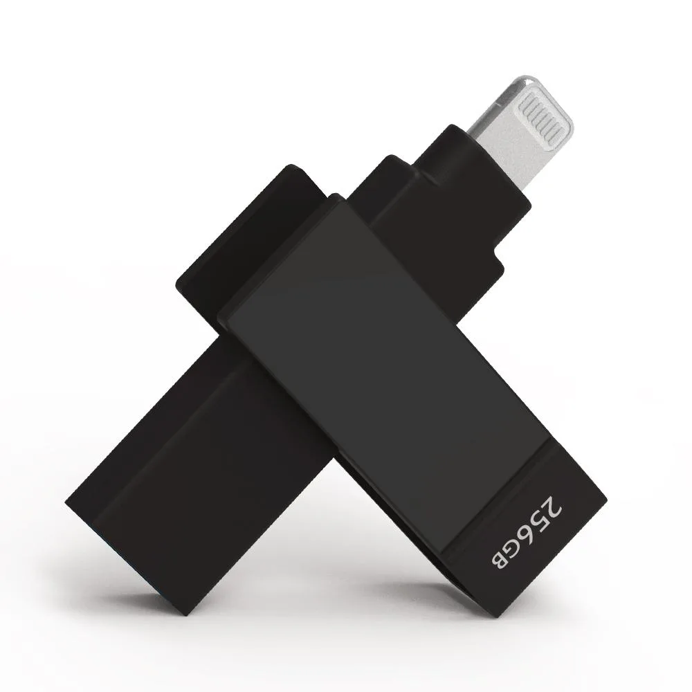 PIODATA PIODATA iXflash 256 GB USB 3.2 Gen 1 Type A &amp; Lightning Black — product photo