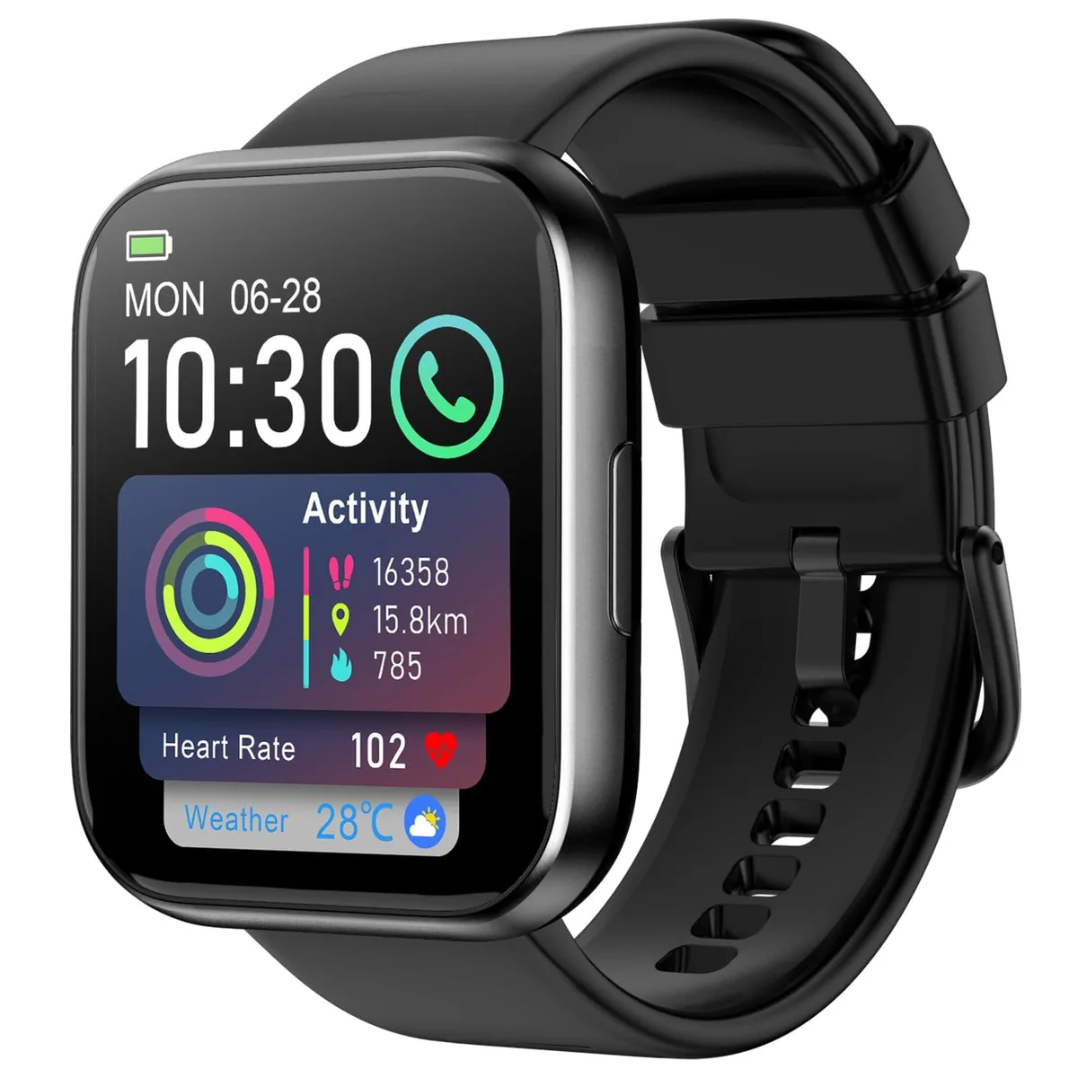 QONBINK M91 smart watch 1.85" Bluetooth 5.3 Black — product photo