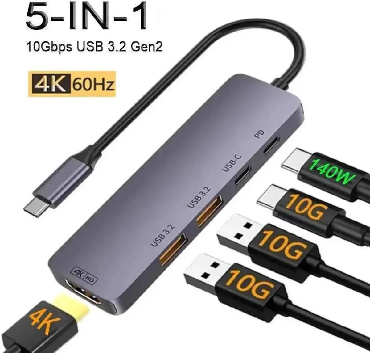 SMUGDESK SMUGDESK 5-Port USB 3.2 Docking Station 4K@60Hz HDMI 140W PD — product photo