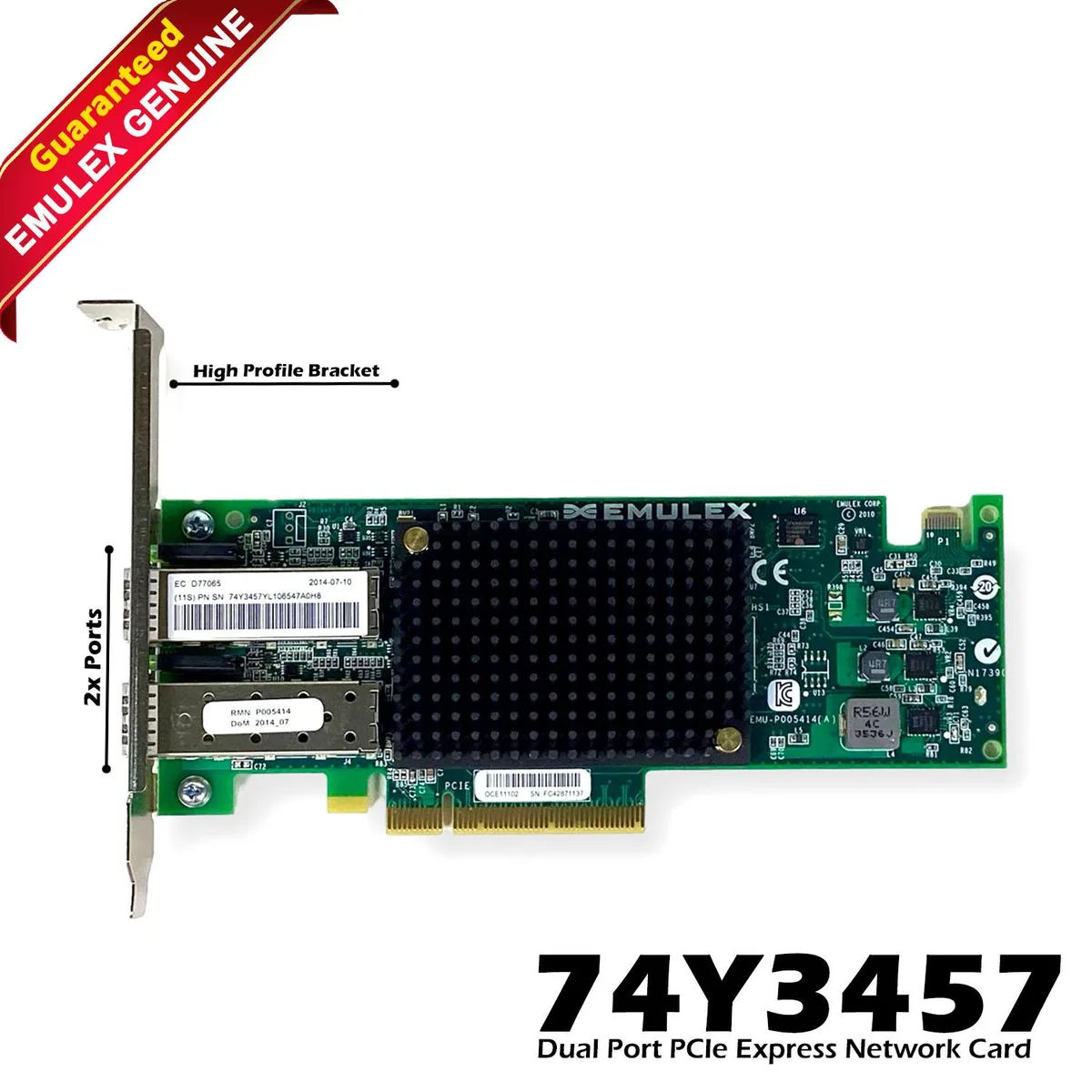 IBM IBM 74Y3457 Emulex Dual Port 10GbE PCIe Network Card — product photo