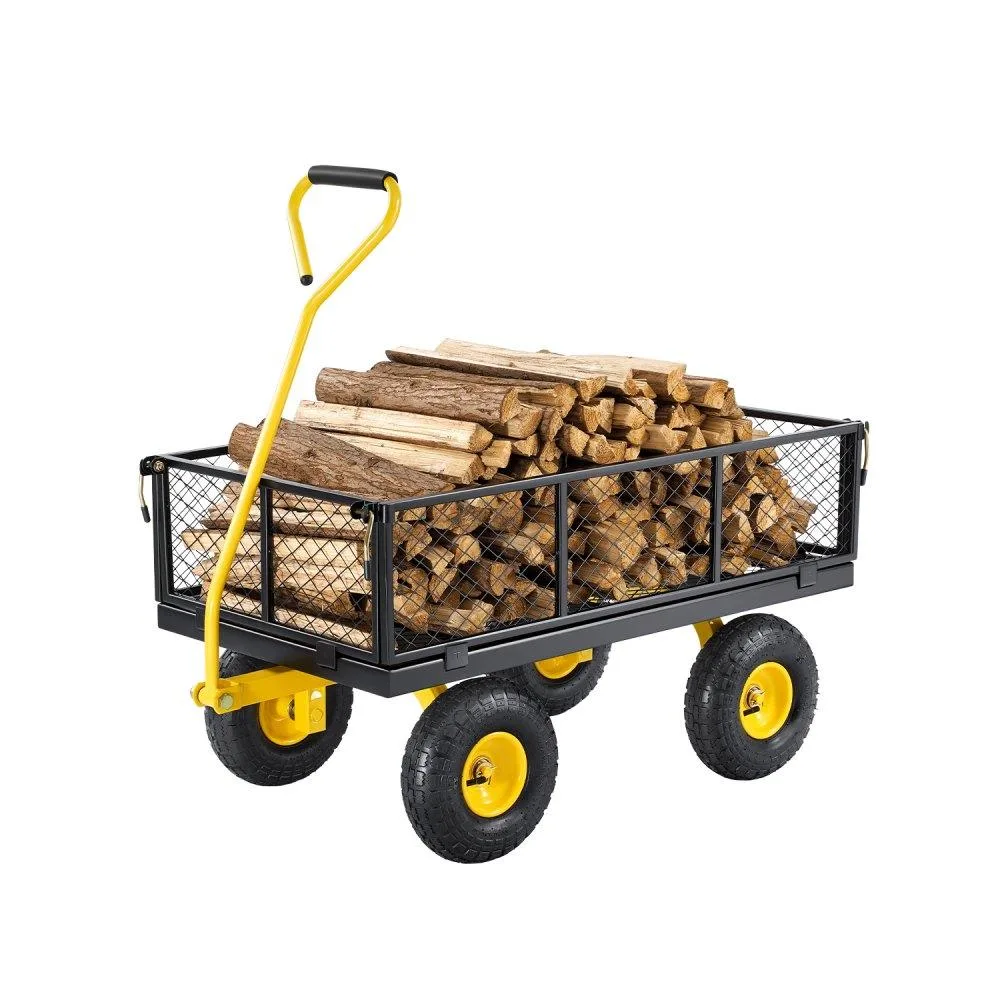VEVOR VEVOR 900 Lbs Steel Garden Cart 10" Tires Mesh Sides 180° Handle — product photo