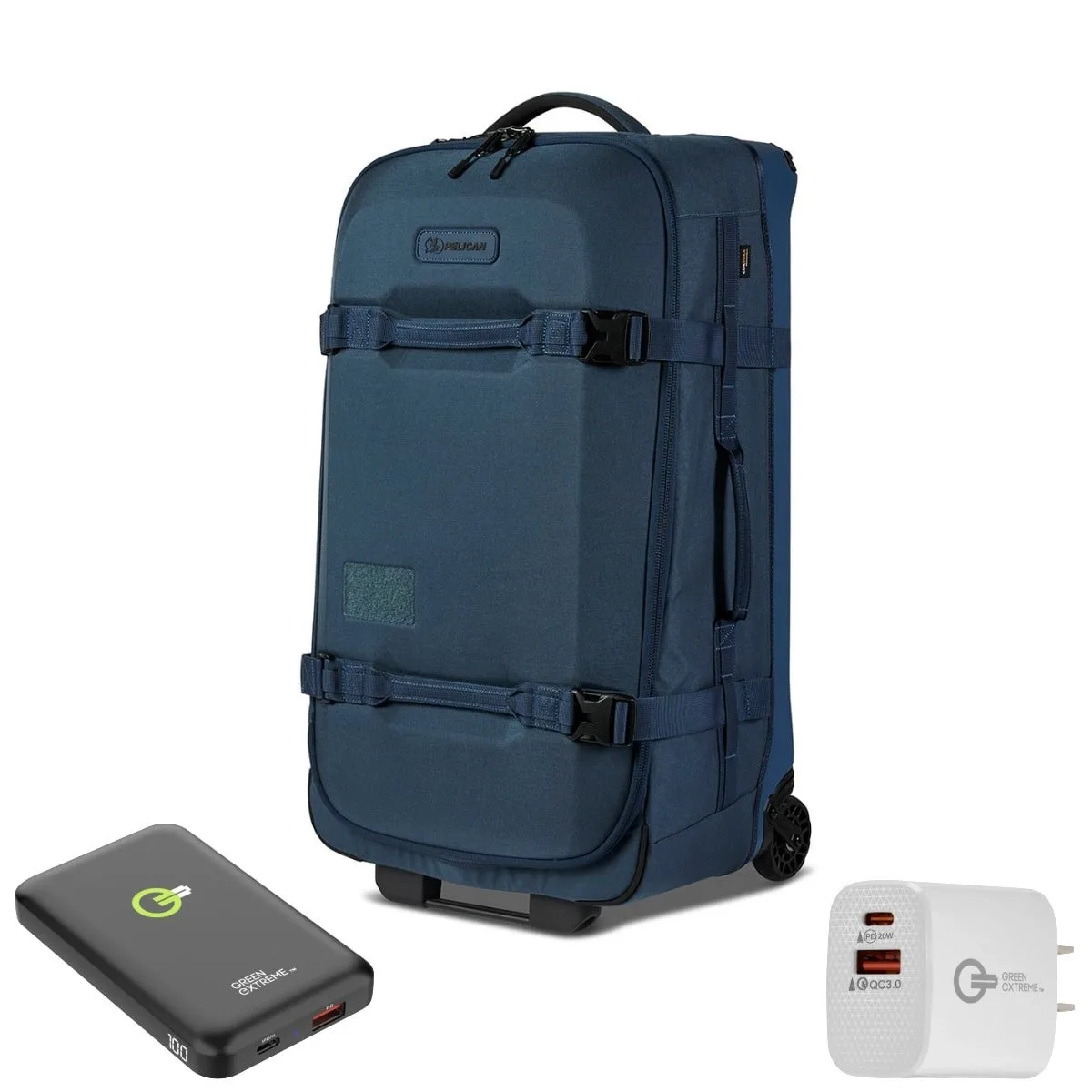 Pelican Products, Inc. Pelican Aegis 28" Wheeled Hybrid Duffel Bag Medium Indigo Blue Power Bundle Camera Case — product photo