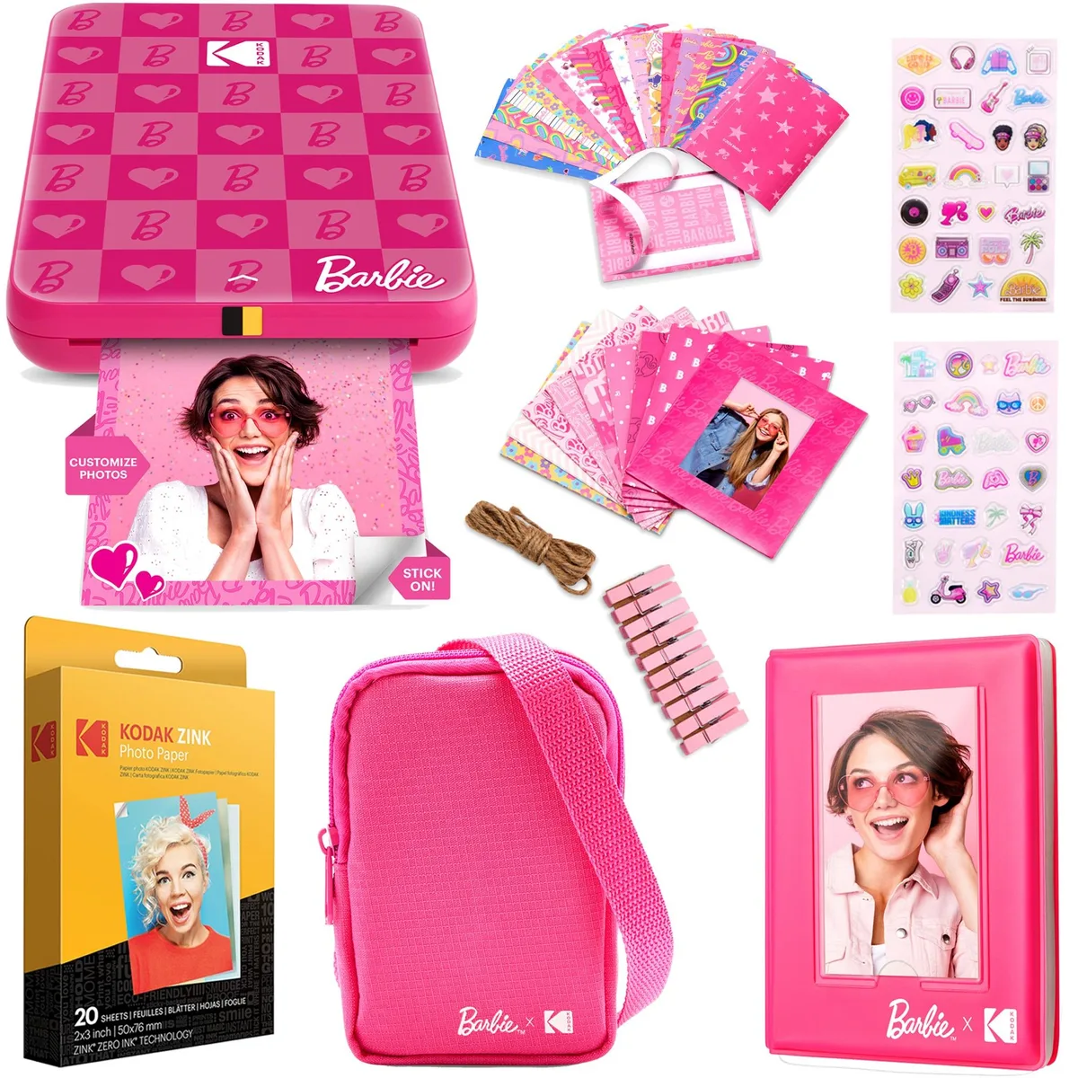 Kodak Kodak x Barbie Step Slim Instant Photo Printer Pink Case Paper Gift Bundle — product photo