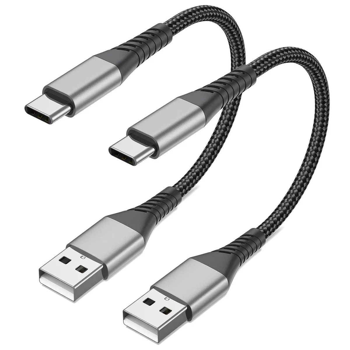 Kootion Kootion 0.5 ft USB-A to USB-C braided cable 3A 2-pack — product photo
