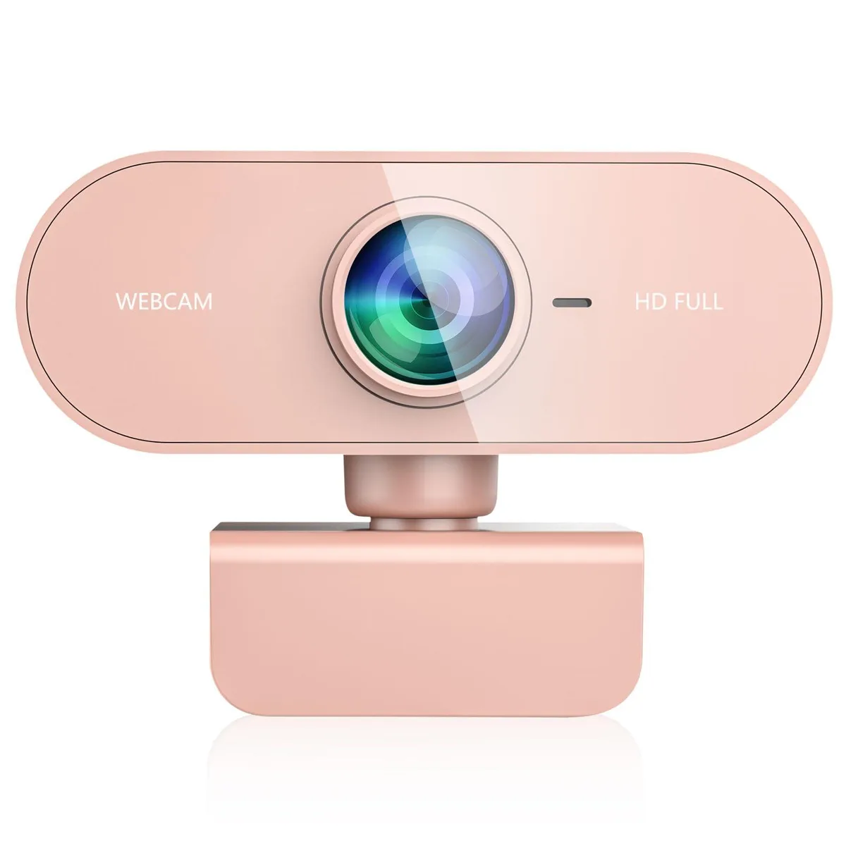  QMKKX 1080P Pink USB 2.0 Webcam 360° Clip — product photo
