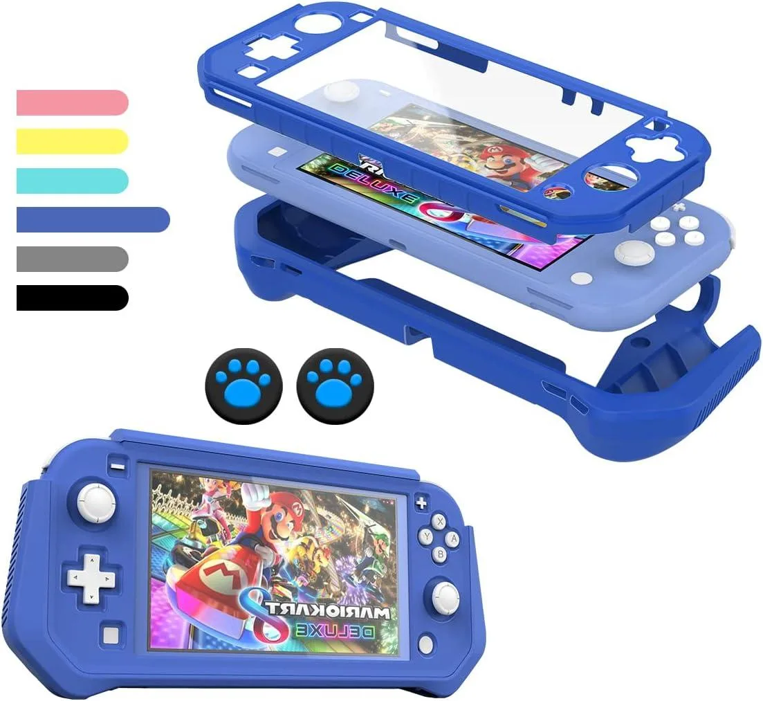 Navy blue protective case for Nintendo Switch Lite with matte textured grip