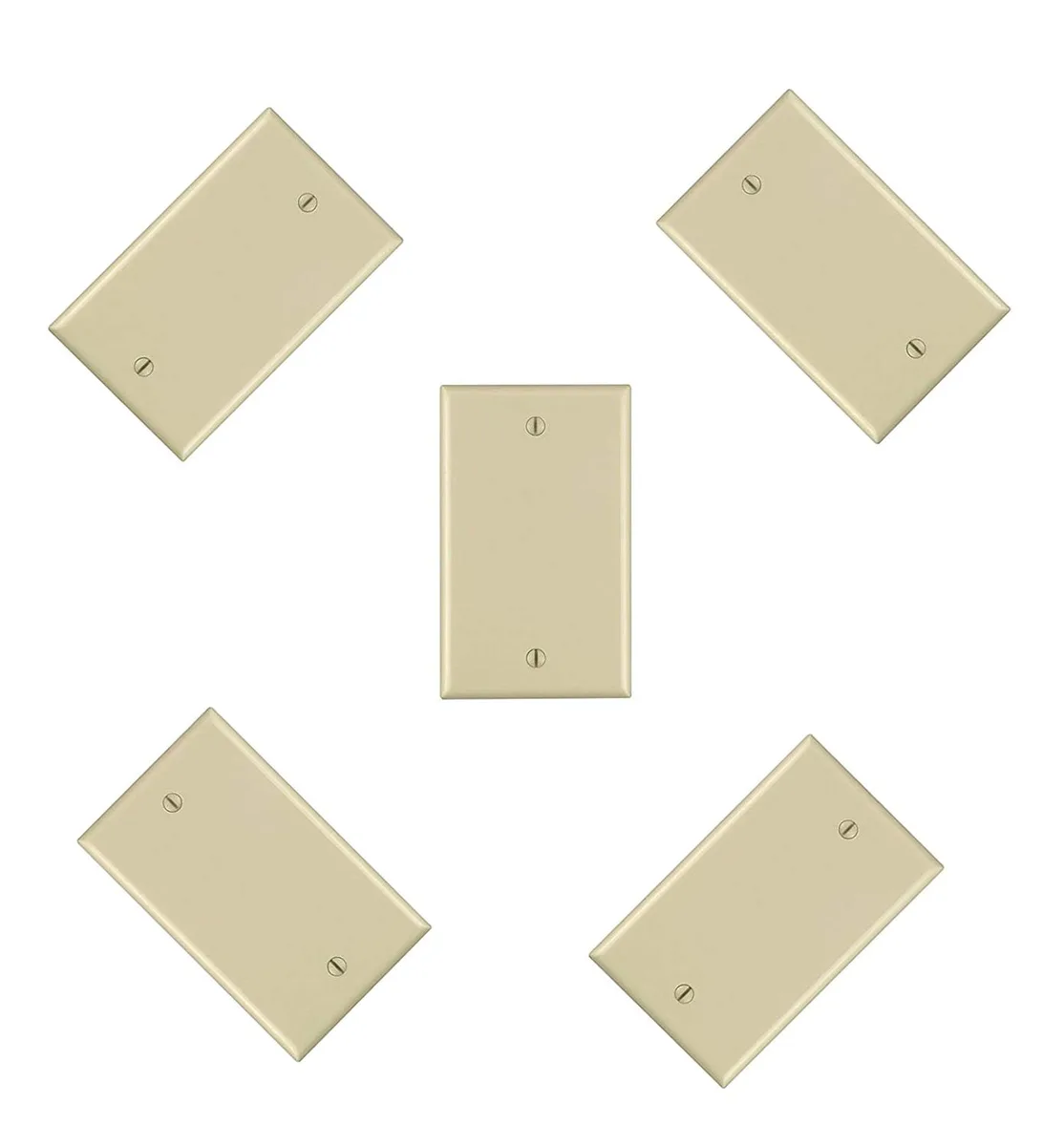 iMBAPrice iMBAPrice Blank Wall Plate Outlet Cover Ivory Pack of 5 — product photo