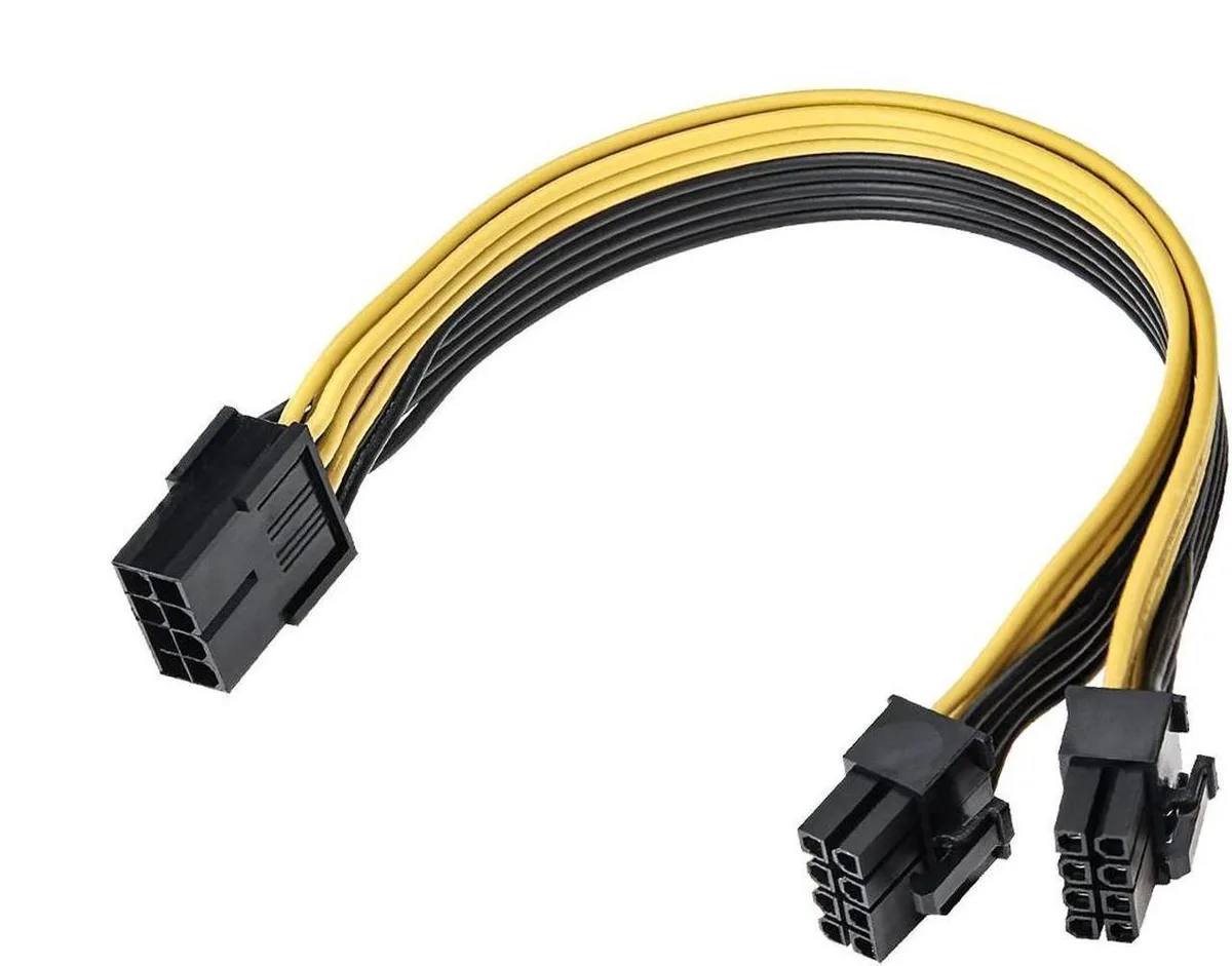 Vszerda Vszerda PCIe 8-pin to 2×8-pin (6+2) splitter cable 8 inch 18AWG — product photo