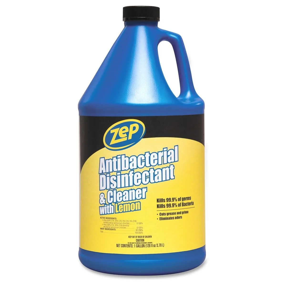 Zep Zep ZUBAC128CT Antibacterial Disinfectant Cleaner Lemon 128 fl oz 4 / Carton — product photo