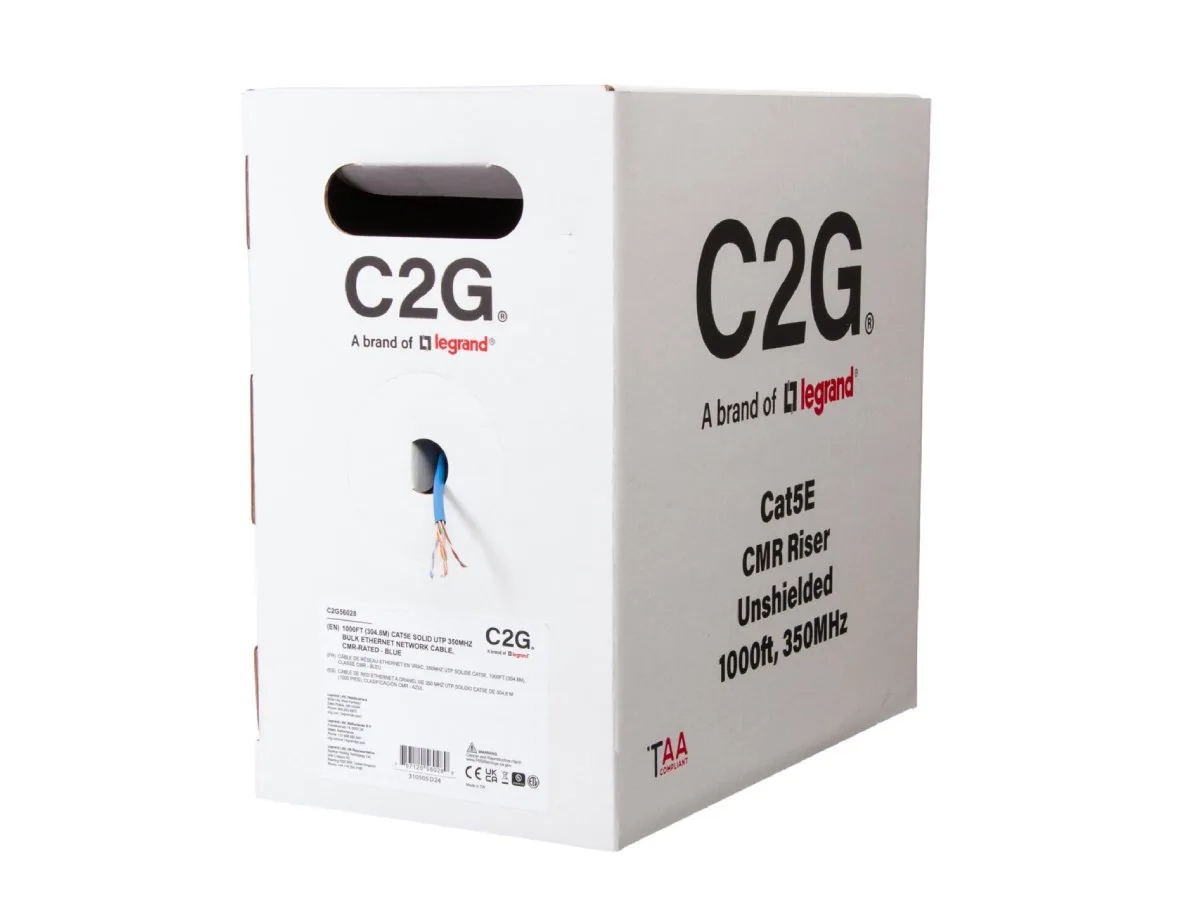 Cables To Go Cables To Go C2G56028 1000ft Cat5e UTP network ethernet cable Blue 24 AWG — product photo