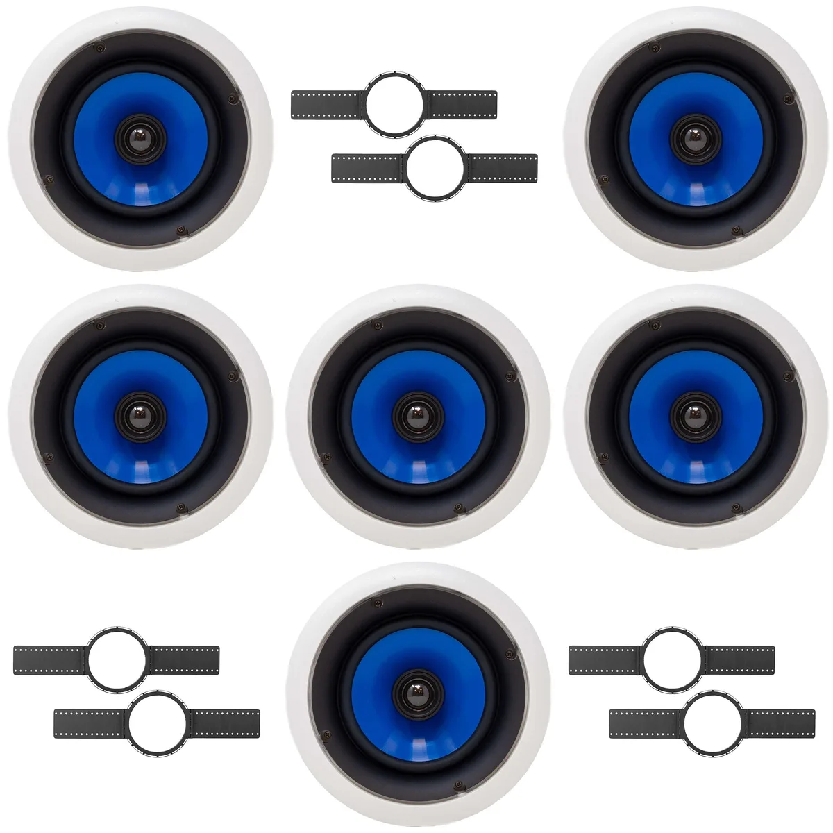 KLH KLH 6× Legrand HT5650 5000 Series 6.5" In-Ceiling Speaker + 3× CK-6600 Install Kit — product photo