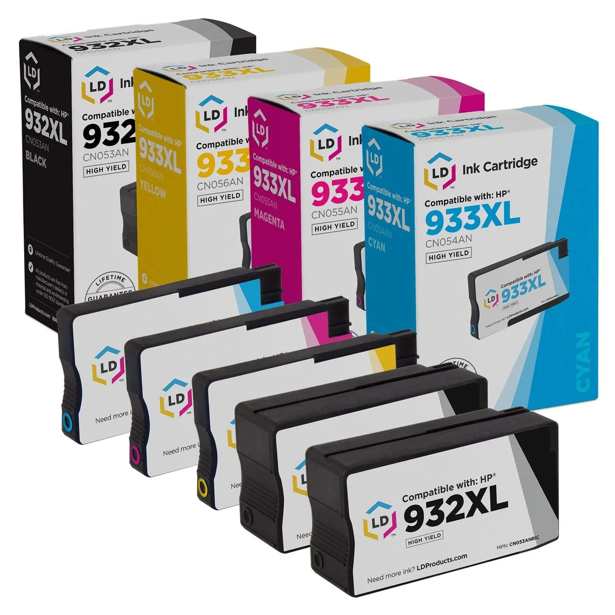 LD Products LD Products HP 932XL/933XL Remanufactured Ink Cartridge 5-Pack — product photo