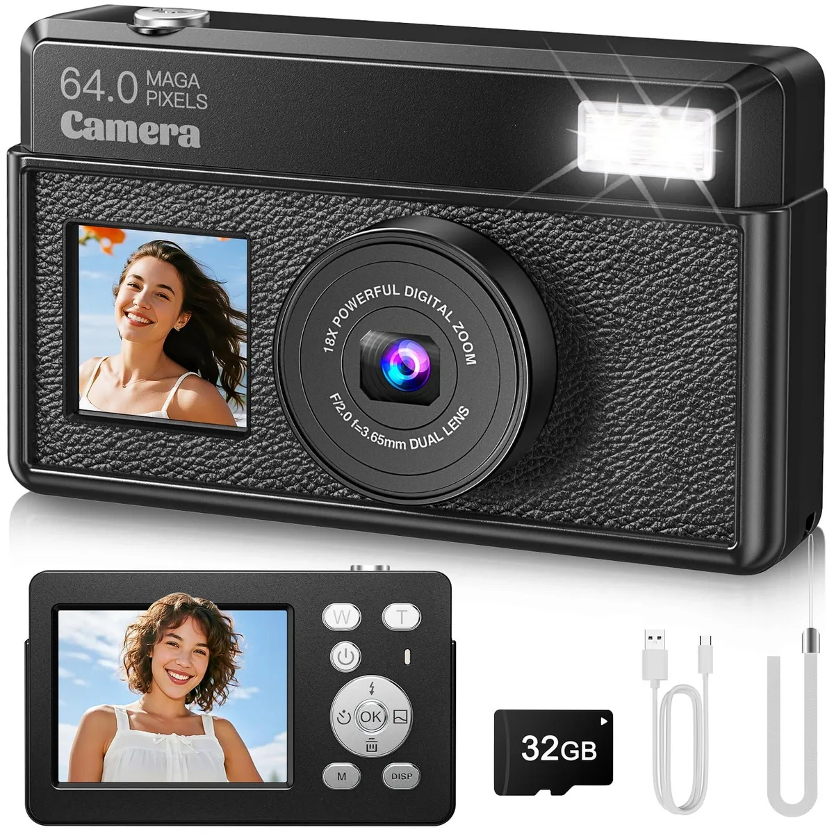  Polaroid PIXPRO K8 64MP Compact Camera 2.8" Screen 32GB Card 18X Digital Zoom — product photo