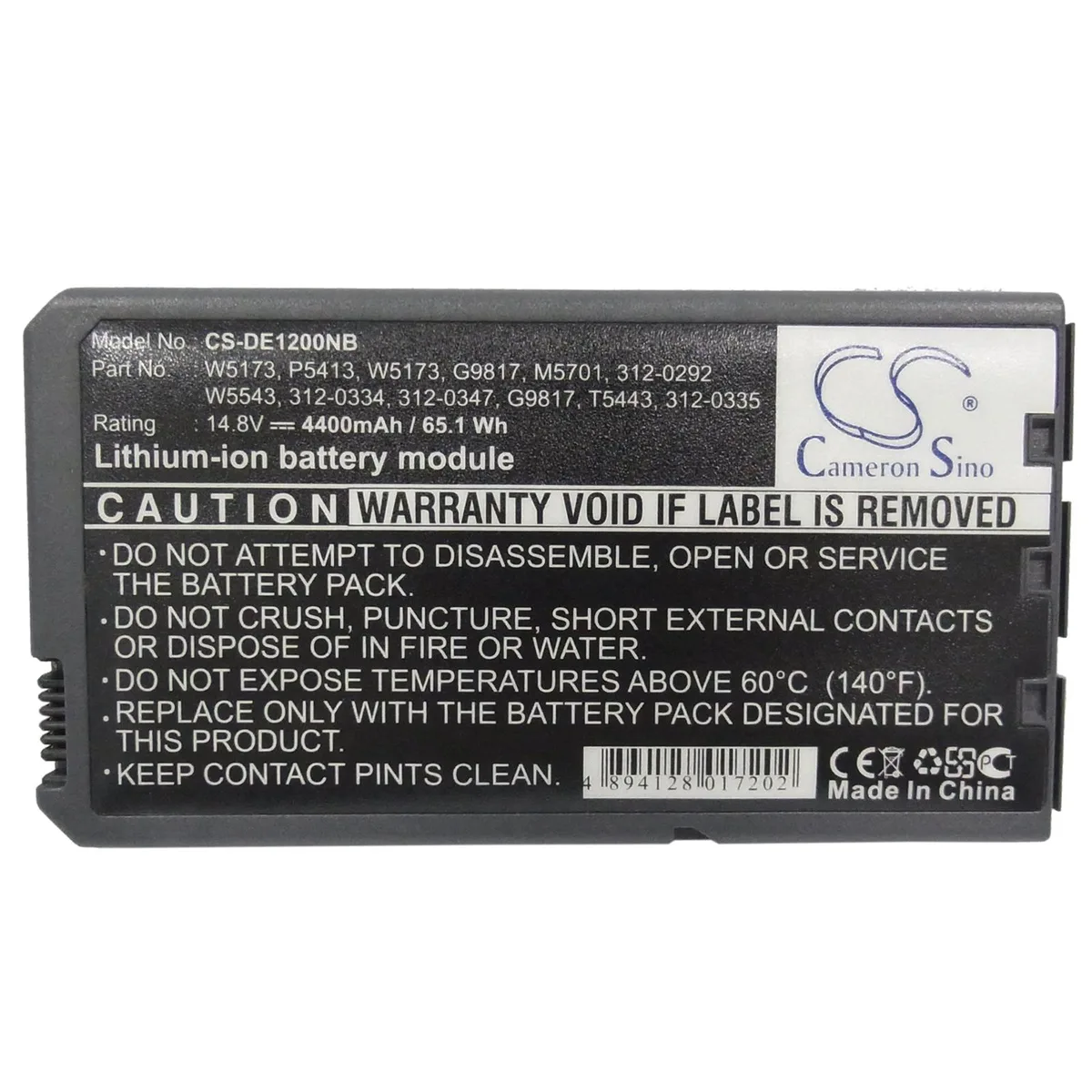 Cameron & Co Cameron & Co DS-CS-DE1200NB laptop battery 14.8V 4400mAh 4.4 Ah — product photo