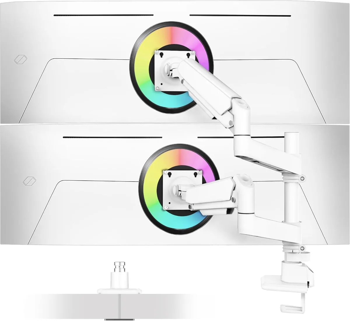 BFKK BFKK Dual Monitor Arm 13-49" 44lbs Vertical Stacked White — product photo