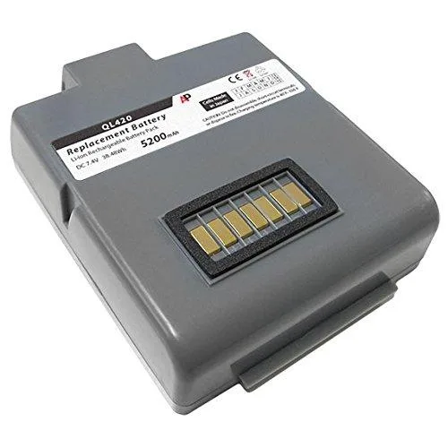 Rectangular black battery pack with label showing 5200mAh capacity