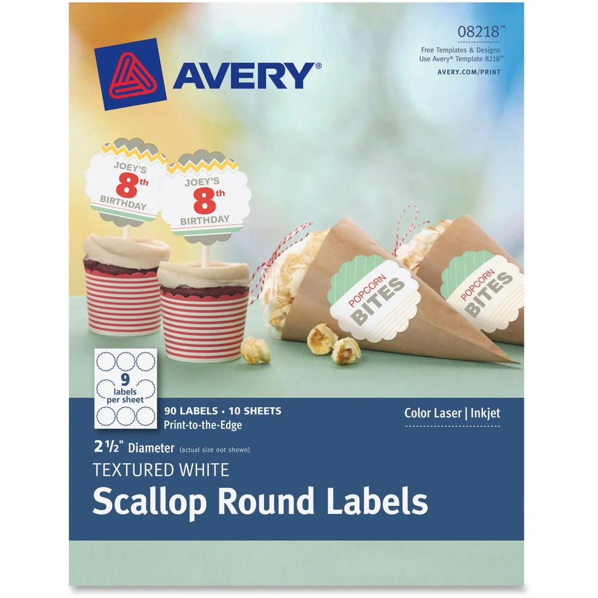 Avery Avery 8218 Textured White Scallop Round Labels 90 Pack — product photo