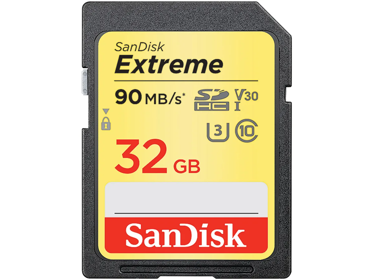 SanDisk SanDisk Extreme 32GB SDHC UHS-I U3 V30 90MB/s memory card (SDSDXVE-032G-GNCIN) — product photo