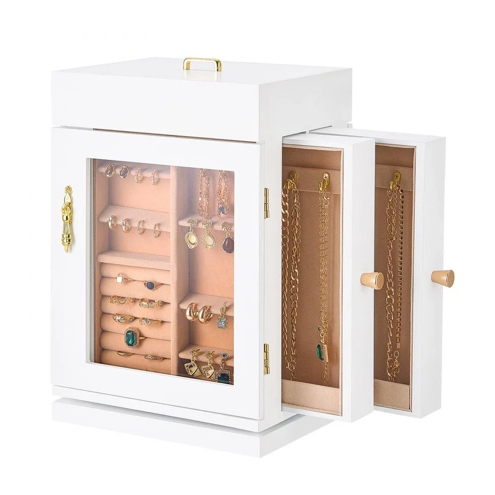 VEVOR VEVOR Jewelry Box 360° Rotating White 9.3 x 6.7 x 13 in — product photo