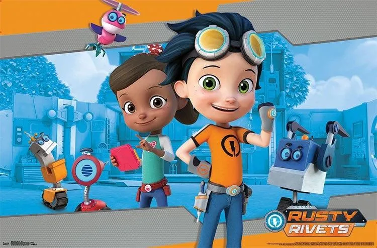 Blue Rusty Rivets poster print 34 by 22 inches on heavy paper