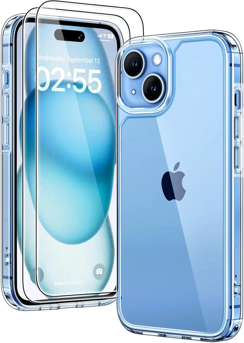 TAURKENAM TAURKENAM iPhone 15 6.1 inch case 3-in-1 with 2 screen protectors 15 ft drop protection — product photo