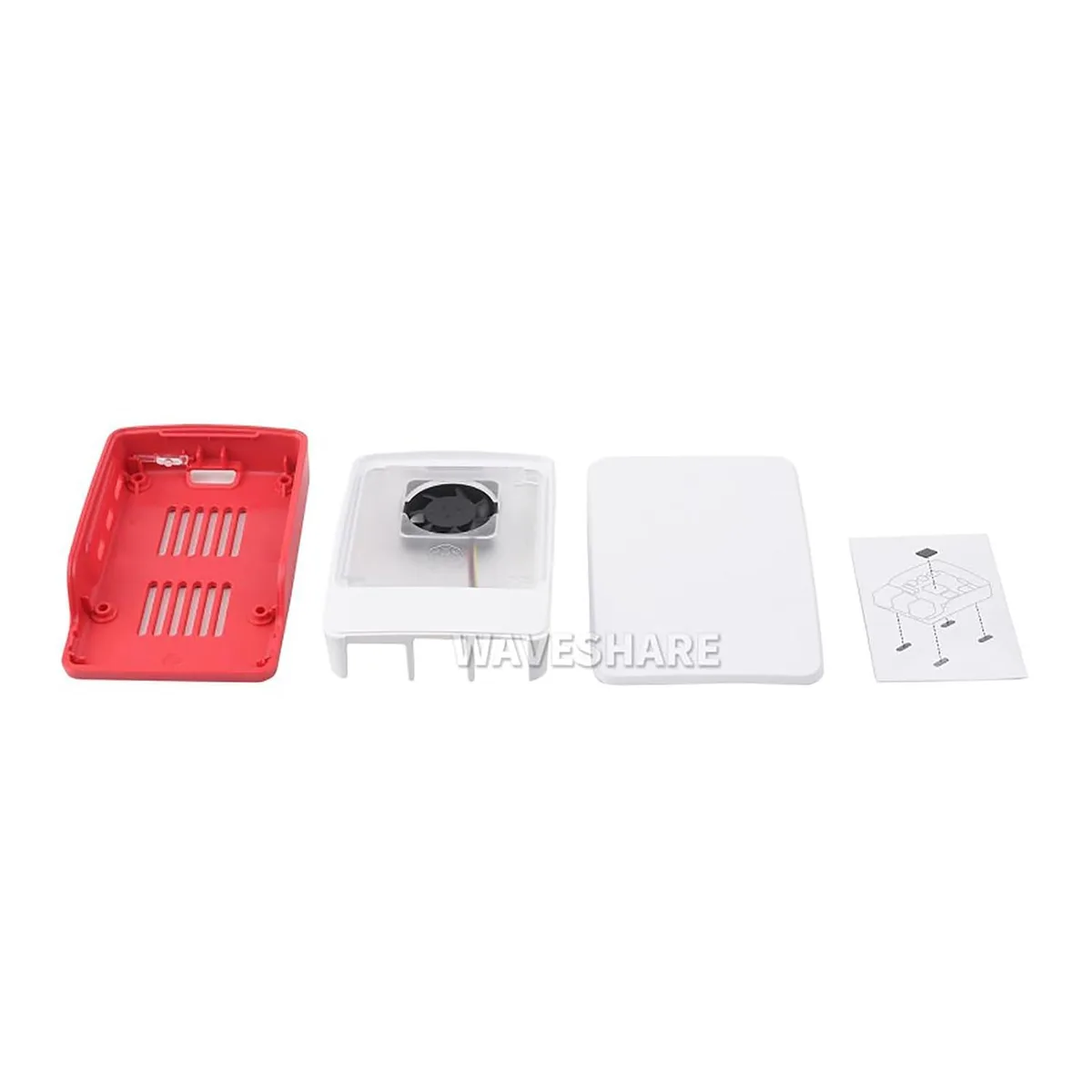 LORDWORLD LORDWORLD Raspberry Pi 5 Case Red White Built-in Fan — product photo