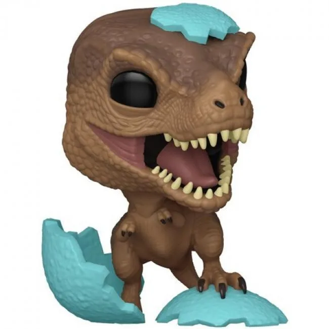 Funko POP vinyl T-Rex hatching from blue egg, 3.3 in tall