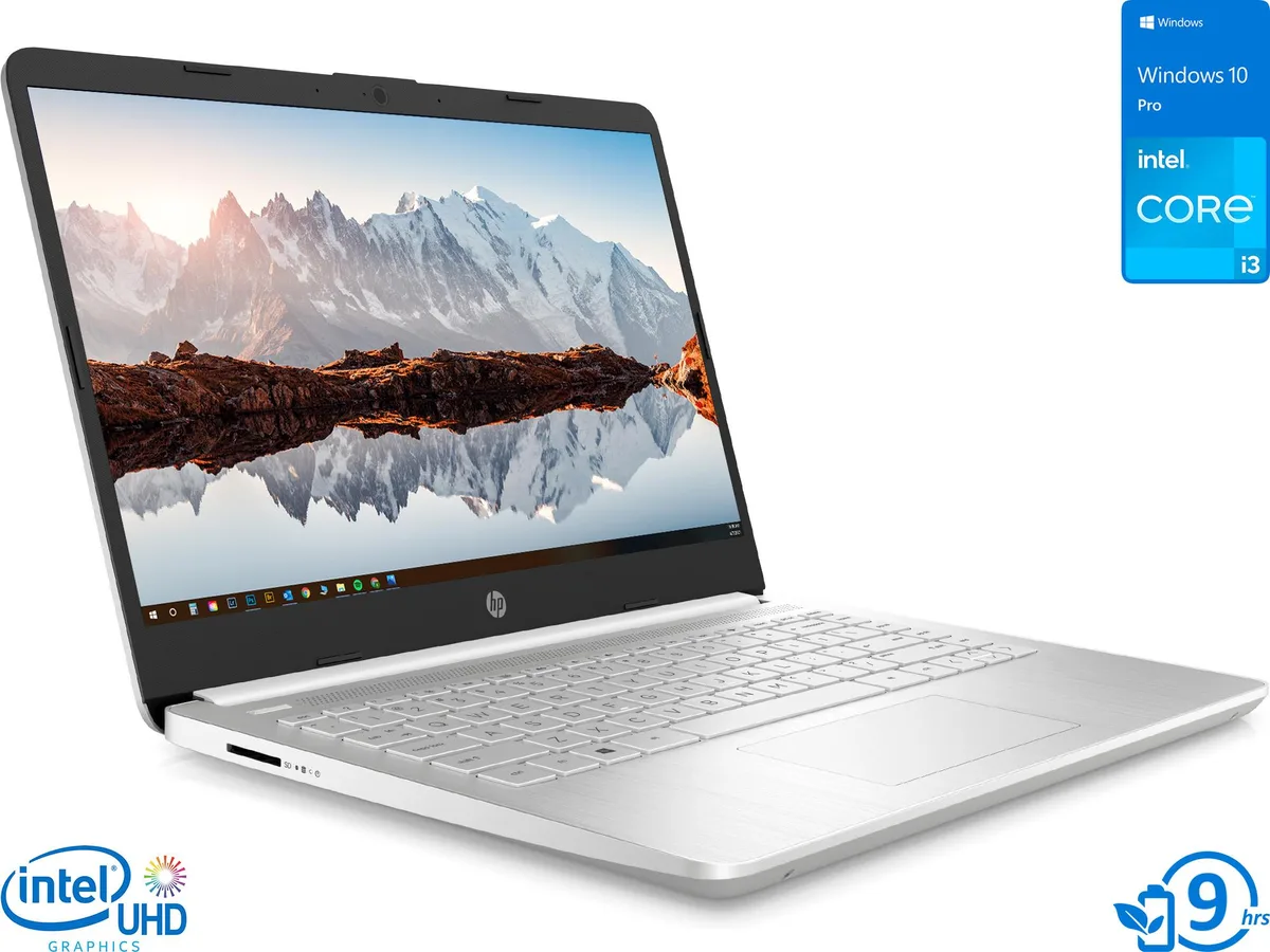 HP HP 14 laptop Intel Core i3-1125G4 8GB 256GB SSD 14" FHD Windows 10 Pro Silver — product photo