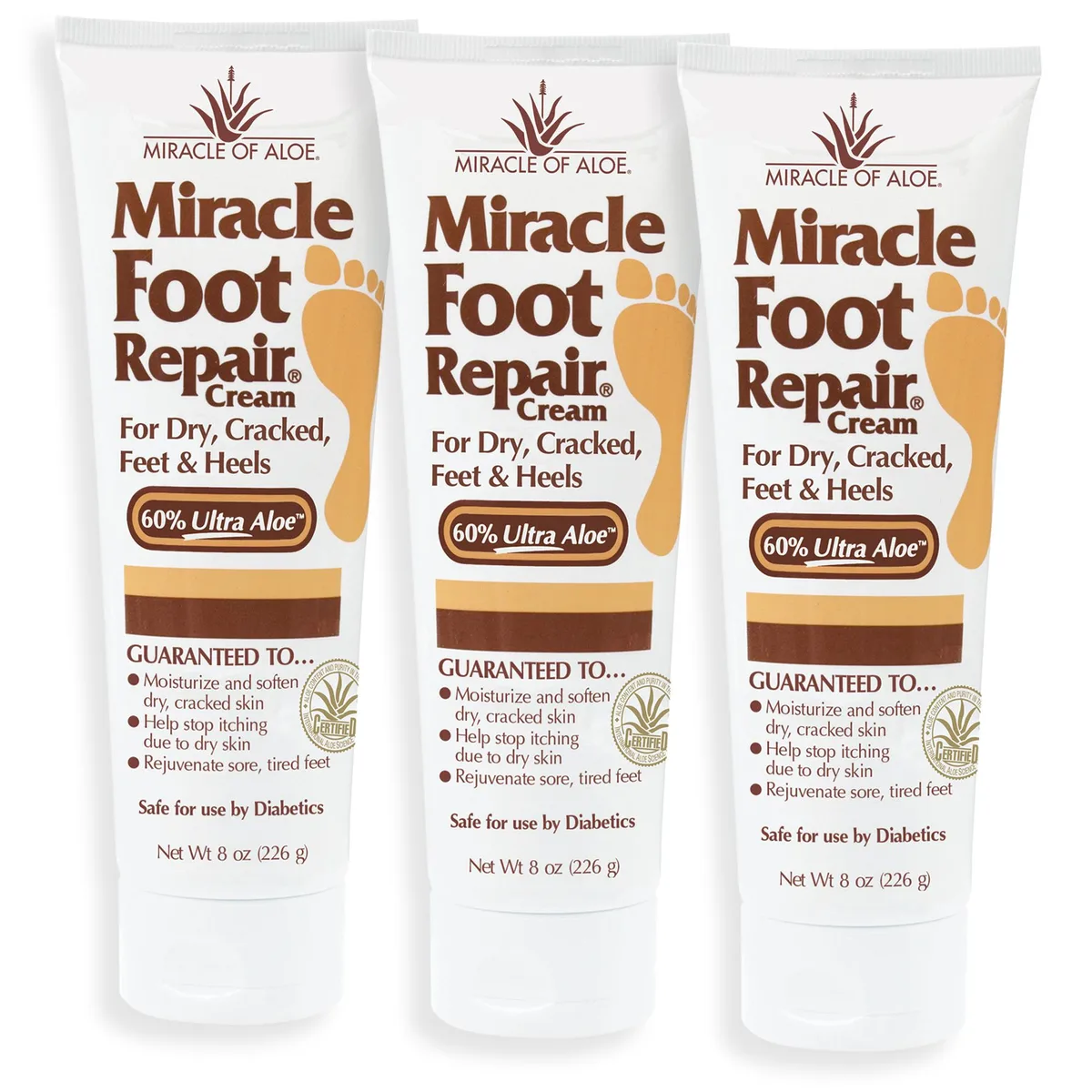 Miracle of Aloe Miracle of Aloe Foot Repair Cream 60% Aloe 8oz 3 Pack — product photo