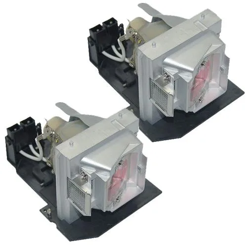Two new DLP projector lamps in white housing, sold as a pair