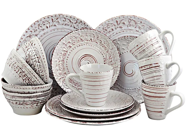 Elama Elama ELM-MALIBU-SANDS 16-Piece Dinnerware Set, Cream — product photo