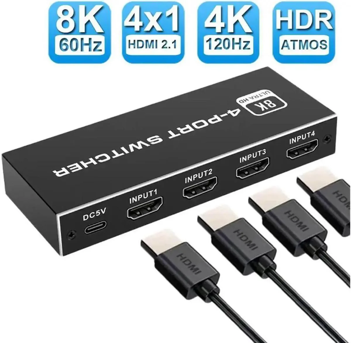SMUGDESK SMUGDESK 4 in 1 Out HDMI 2.1 Switch 8K 60Hz 4K 120Hz 48Gbps — product photo