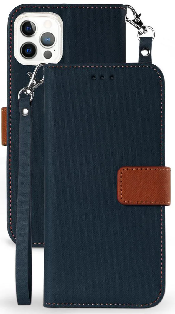 Nakedcellphone Nakedcellphone Infolio-D Wallet Case Navy for iPhone 12 Pro Max 6.7 — product photo