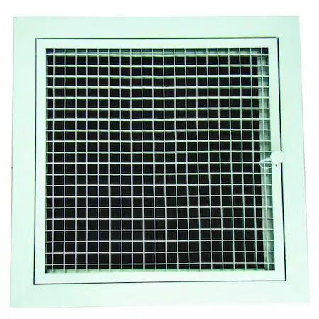 White perforated square return air grille, aluminum finish