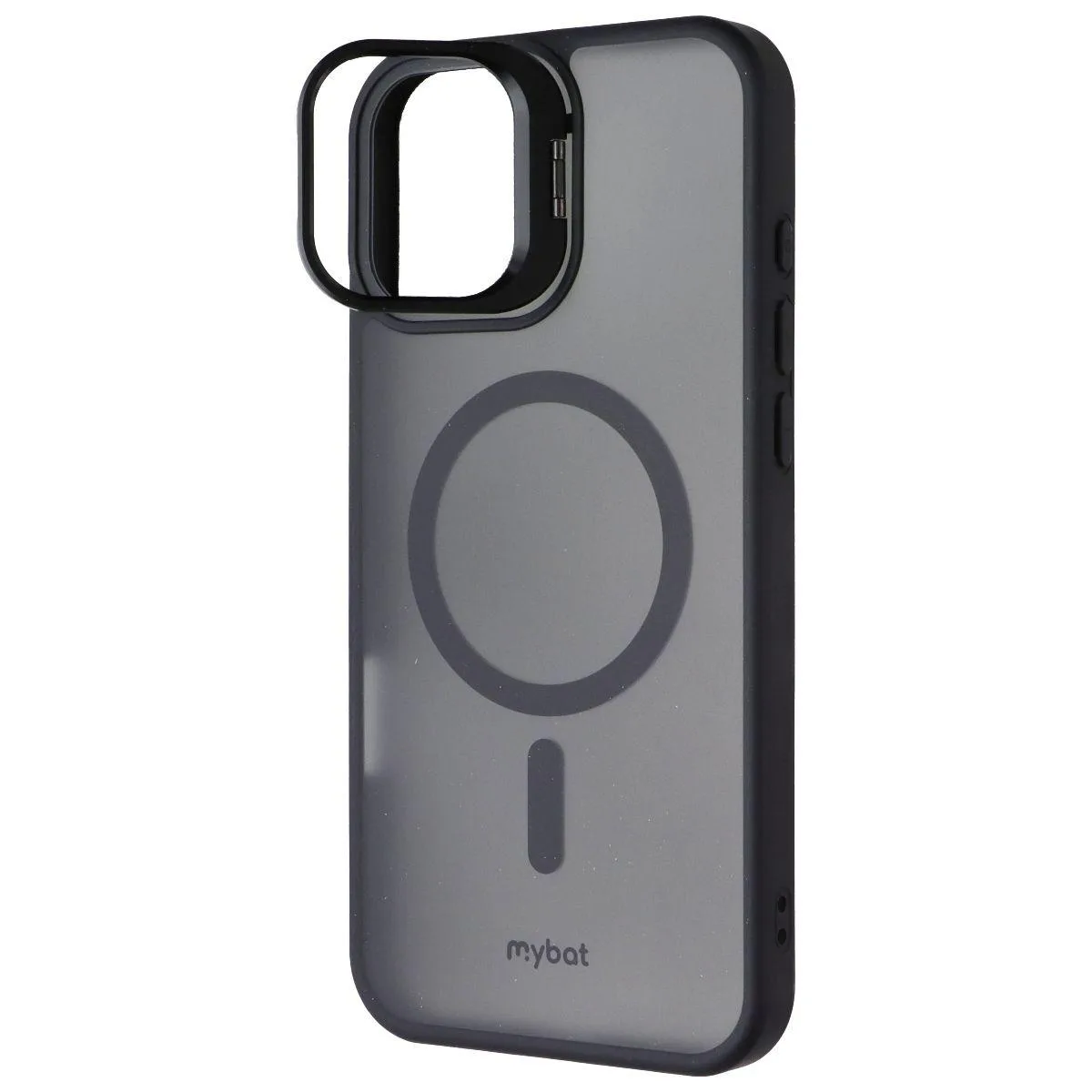 Black fitted case with kickstand for iPhone 16 Plus