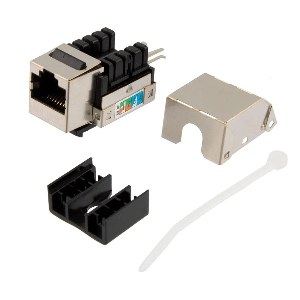 NavePoint NavePoint 90° CAT5E Keystone Jack RJ45 FTP Shielded 10 pack — product photo