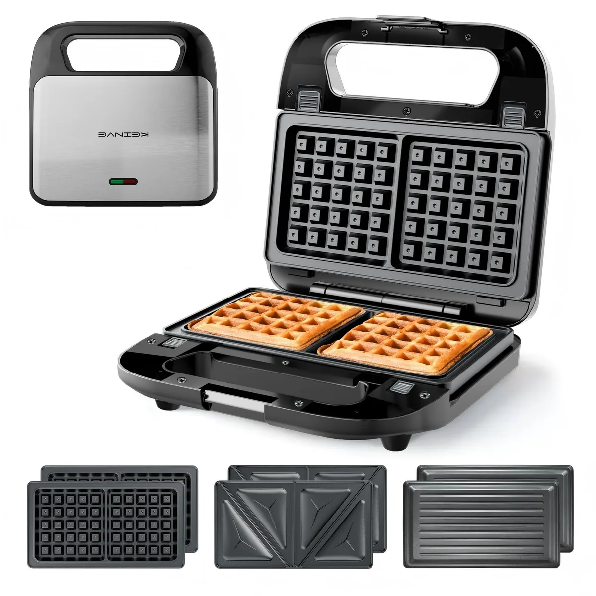 KEINVE JK-207M 3-in-1 Waffle Maker 750W — product photo