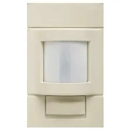 Ivory wall-mount occupancy sensor with single button and PIR lens