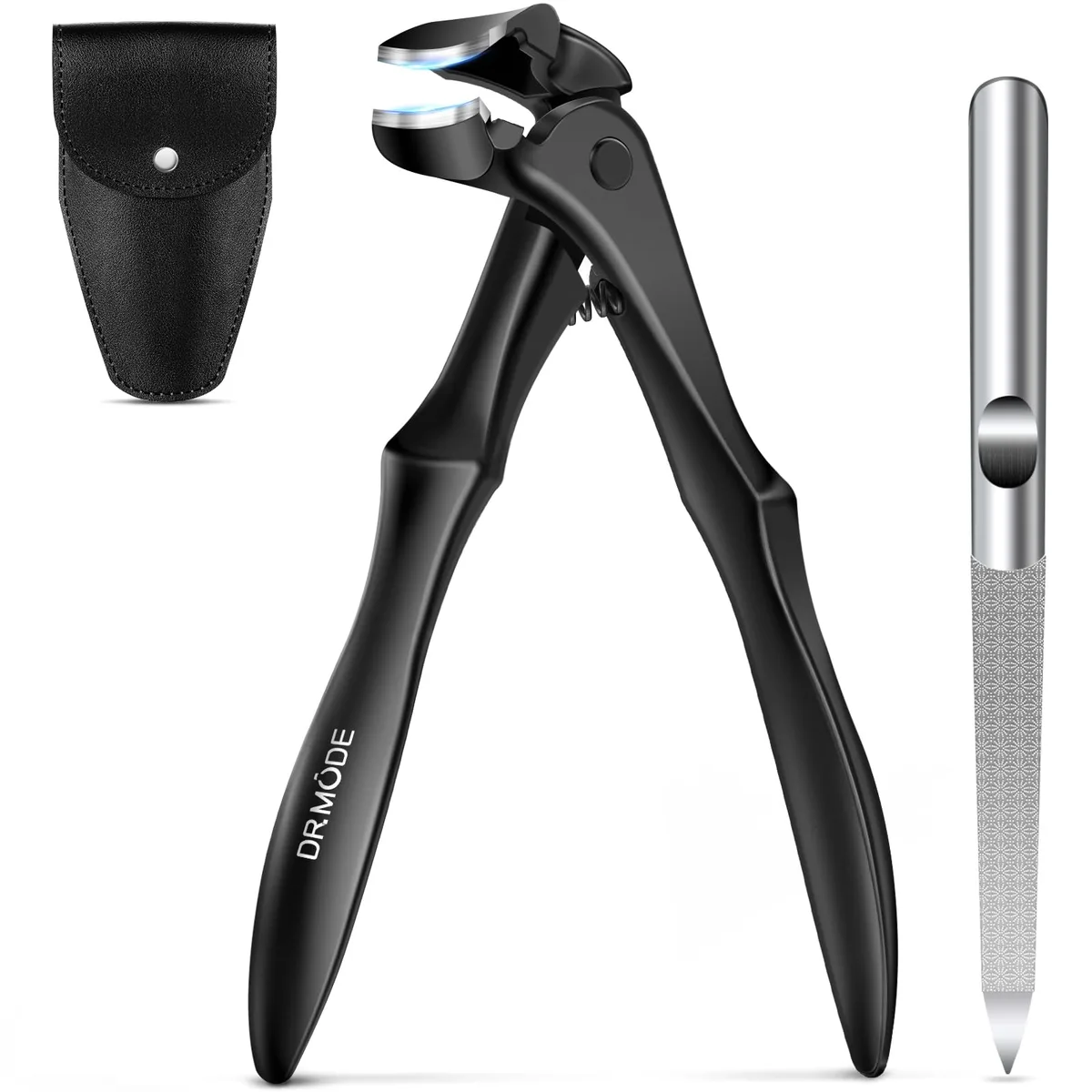 Blue stainless steel angled toenail trimmers with long handles, two pack