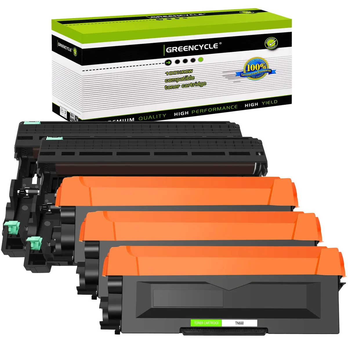 GREENCYCLE GREENCYCLE TN660 Toner Cartridge DR630 Drum Unit Set 3 Toner 2 Drum — product photo