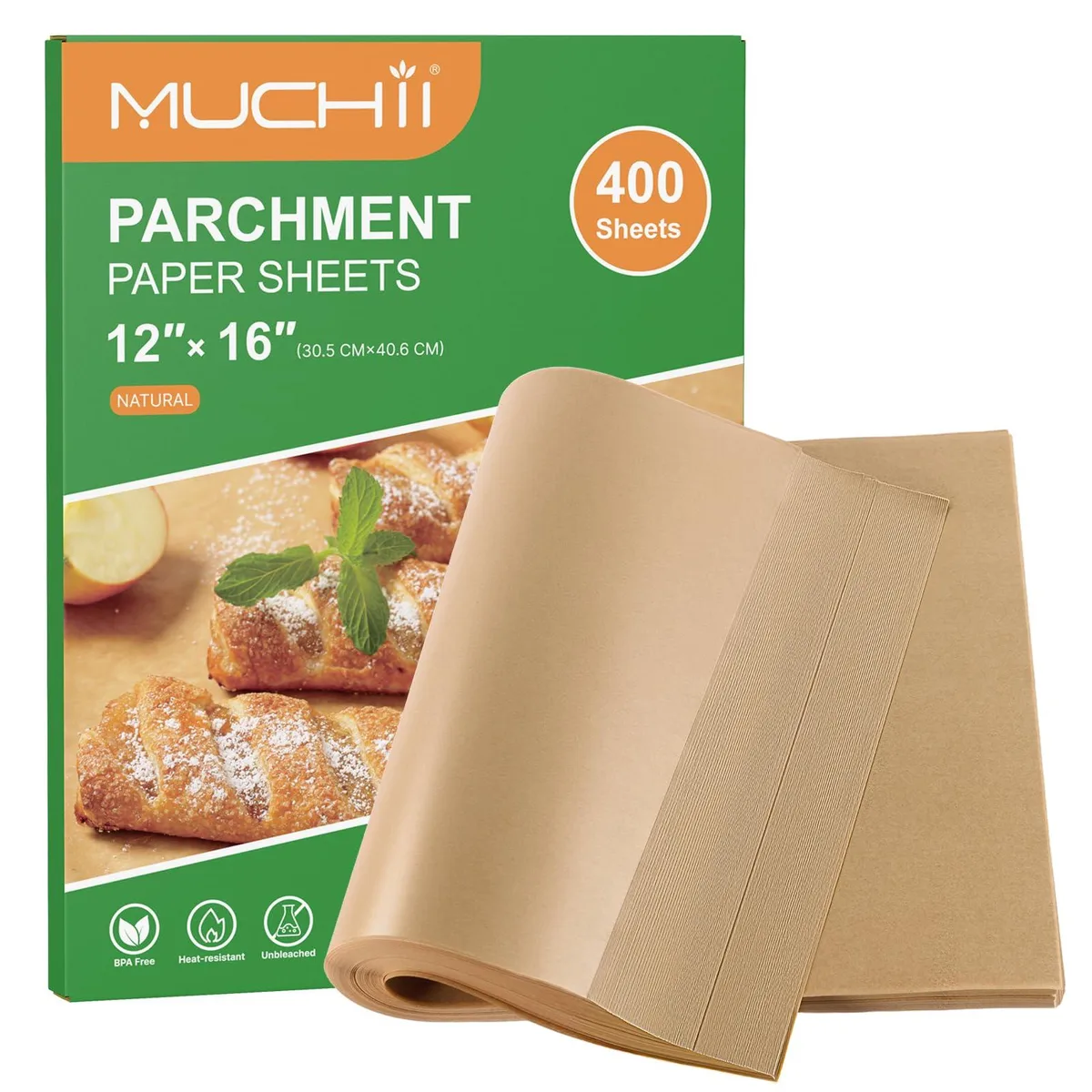  MUCHII Parchment Paper Sheets 400 Count 12x16 Inch — product photo