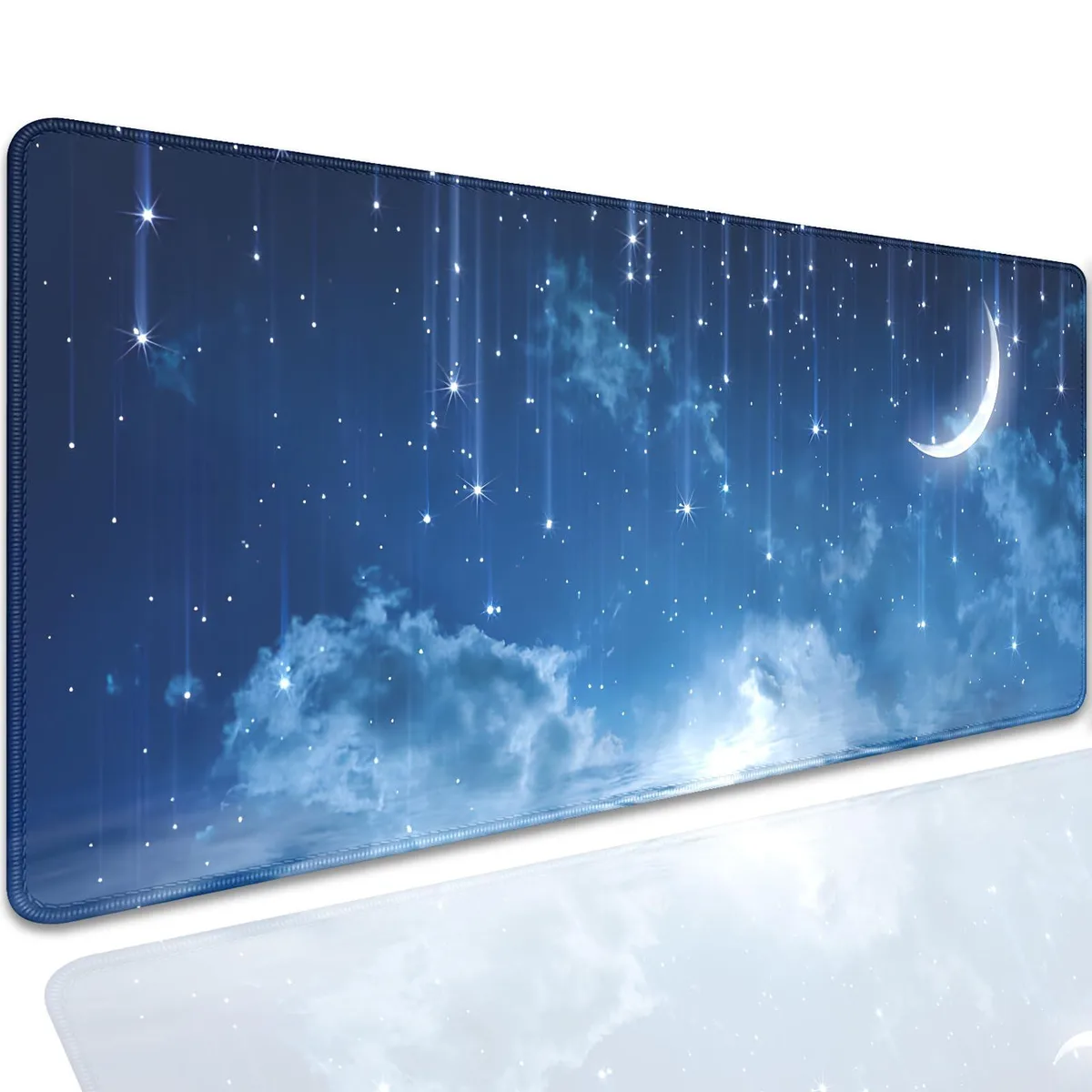  MZSVDVD Blue Sky Stars Moon Mouse Pad 27.5x11.8 in — product photo