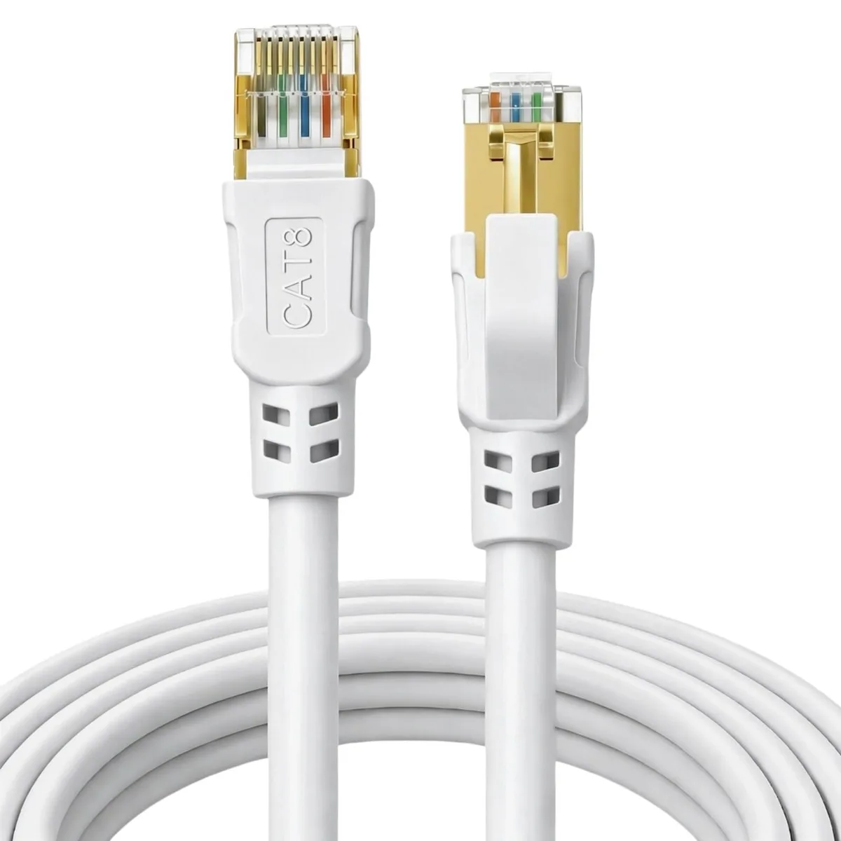  DDMALL Cat 8 Ethernet Cable 3ft White 40Gbps 2000Mhz — product photo