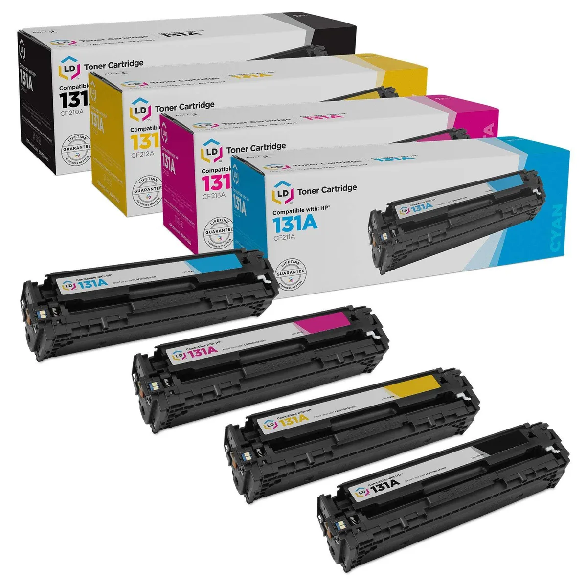 LD Products LD Products 131A toner cartridge set 4 pack black cyan magenta yellow — product photo