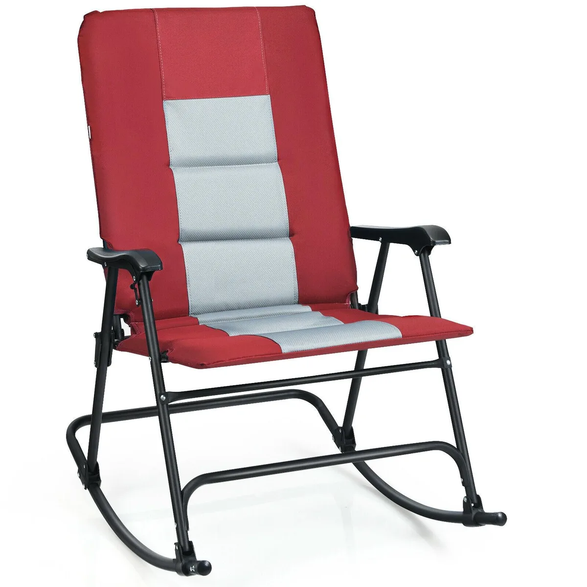 SlickBlue SlickBlue Foldable Rocking Padded Camping Chair Red 25.5x38.5x40.5in 14lbs 350lbs — product photo