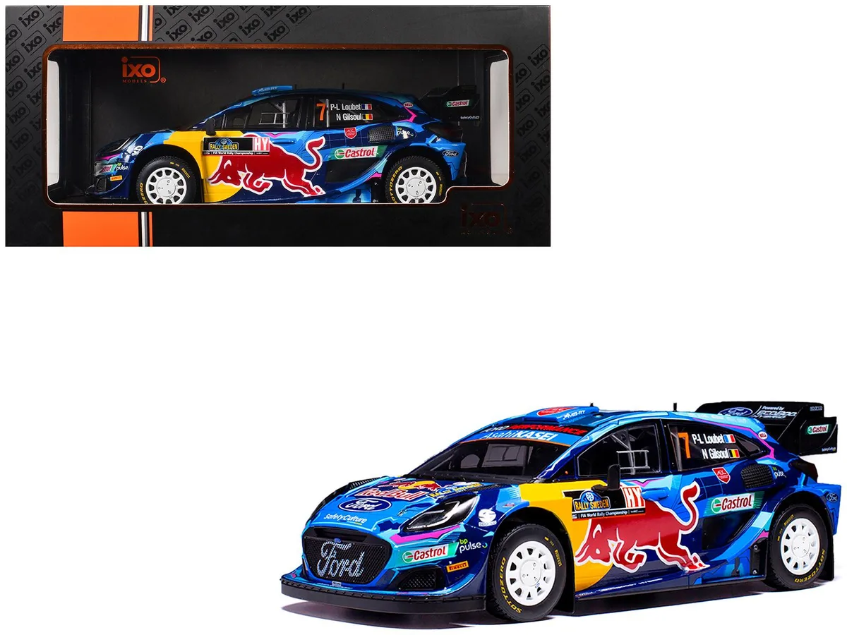 ixo ixo Ford Puma Rally1 #7 Loubet Gilsoul Rally Sweden 2023 1/18 Diecast Car — product photo