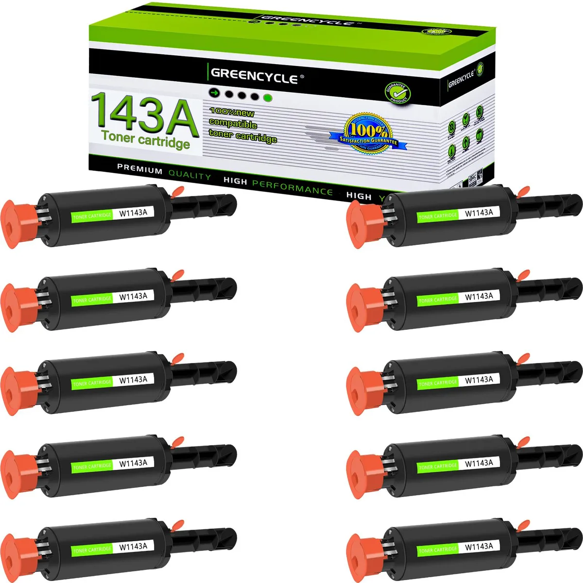GREENCYCLE GREENCYCLE W1143A Compatible Toner Cartridge Black 10 Pack — product photo