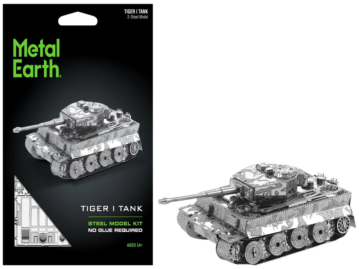 Metal Earth Metal Earth German Tiger I Tank Moderate Difficulty Steel Scale Model Kit hobby collectible — product photo