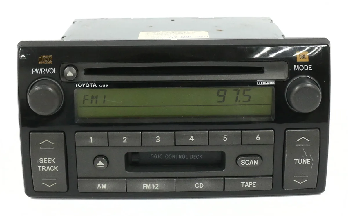 1 Factory Radio 1 Factory Radio 86120-AA170 AD6809 Receiver AM FM CD Cassette 2005-2006 Toyota Camry — product photo